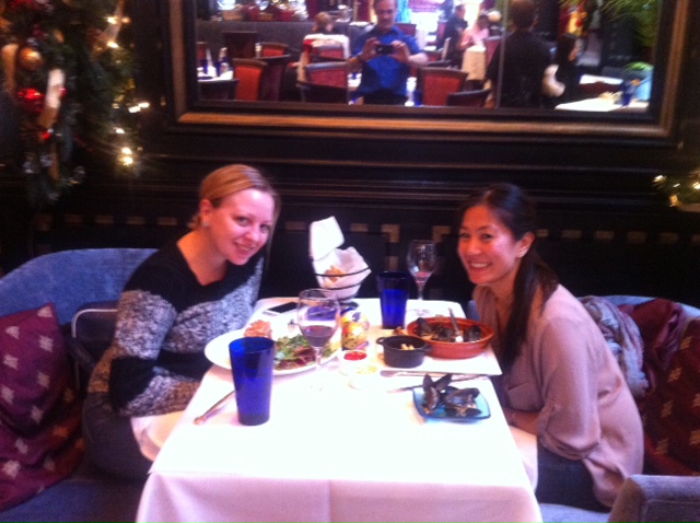 Our French waiter snapped a shot of us