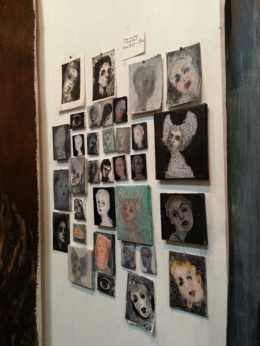 Smaller paintings in Corinna Button's studio