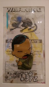 hebru brantley parade day rain art exhibit chicago cultural center warning sign street art