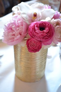 pink flowers bouquet centerpiece baby shower girl