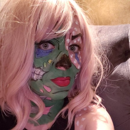 pop art zombie halloween makeup look